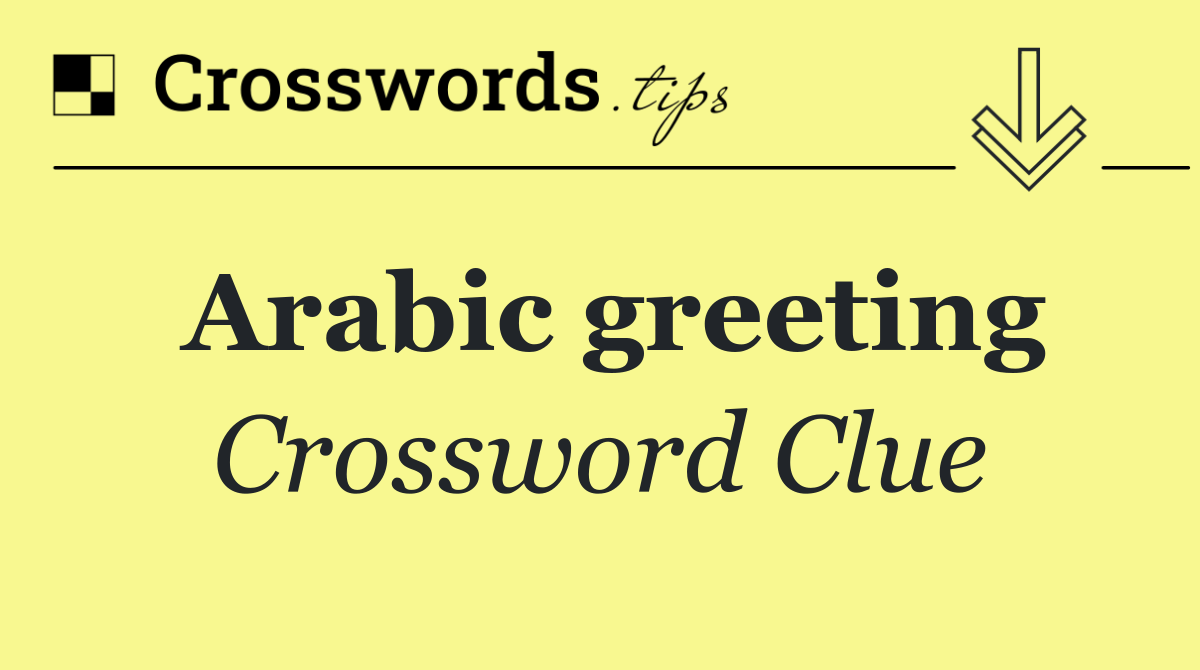 Arabic greeting