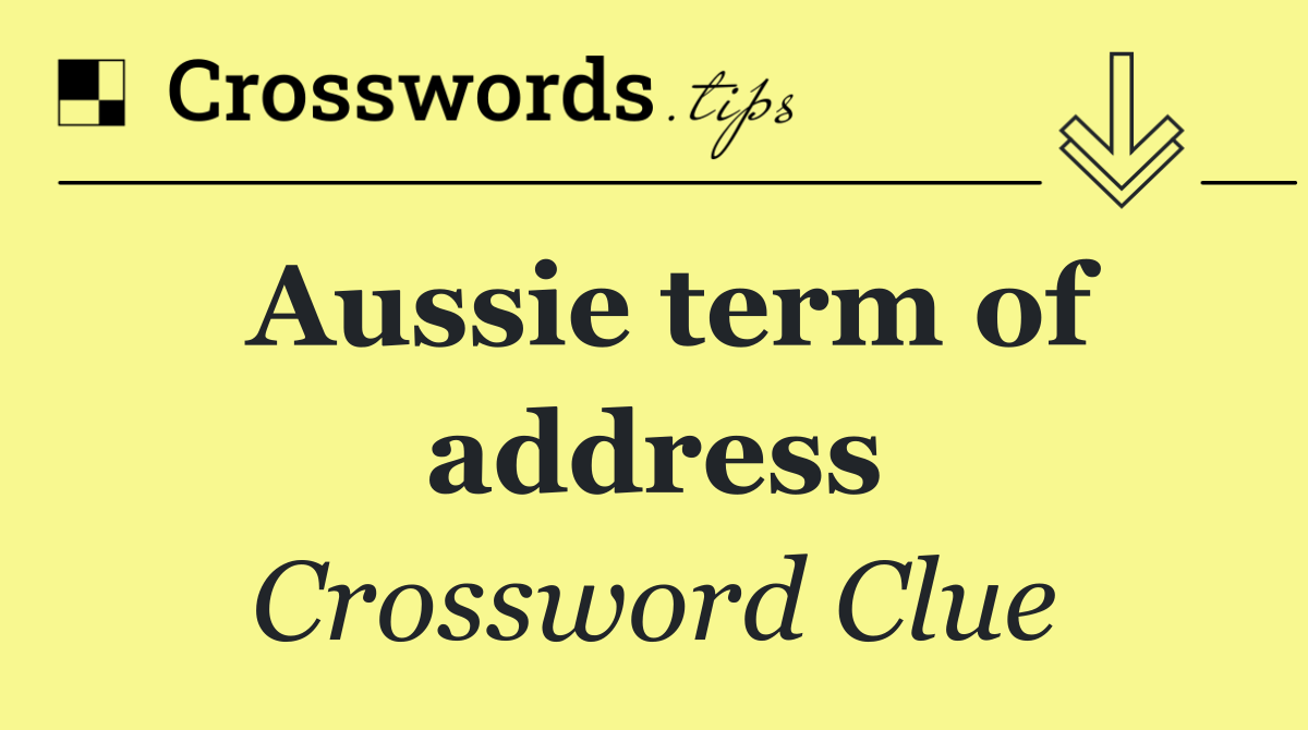 Aussie term of address