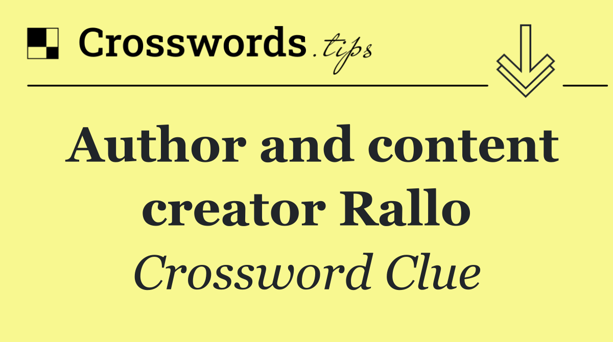 Author and content creator Rallo