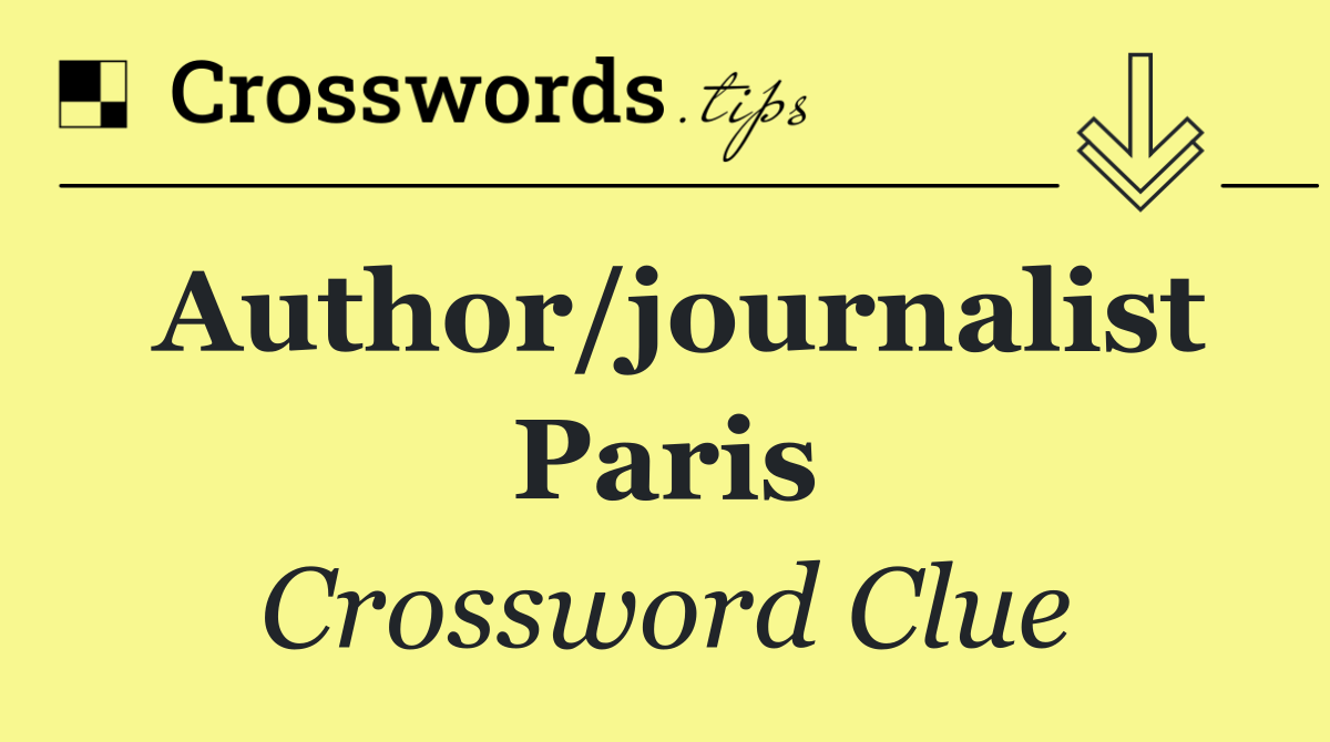Author/journalist Paris