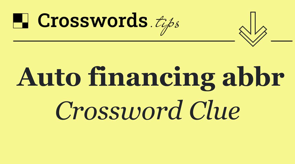 Auto financing abbr