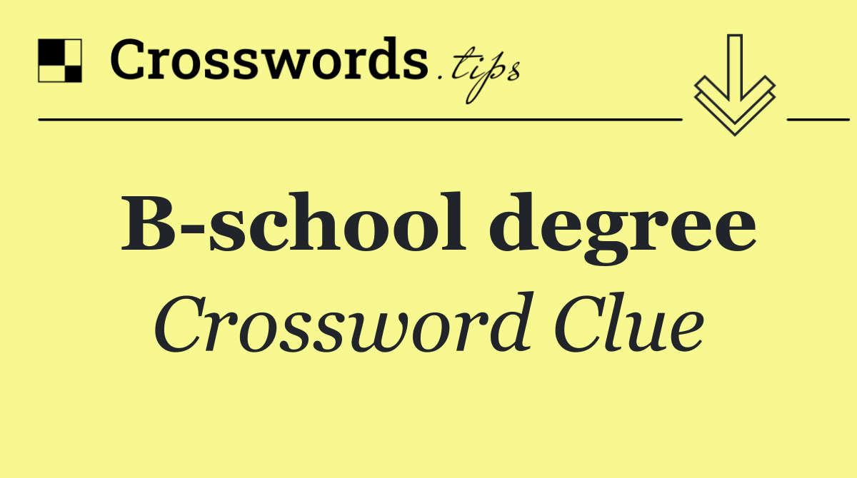 B school degree