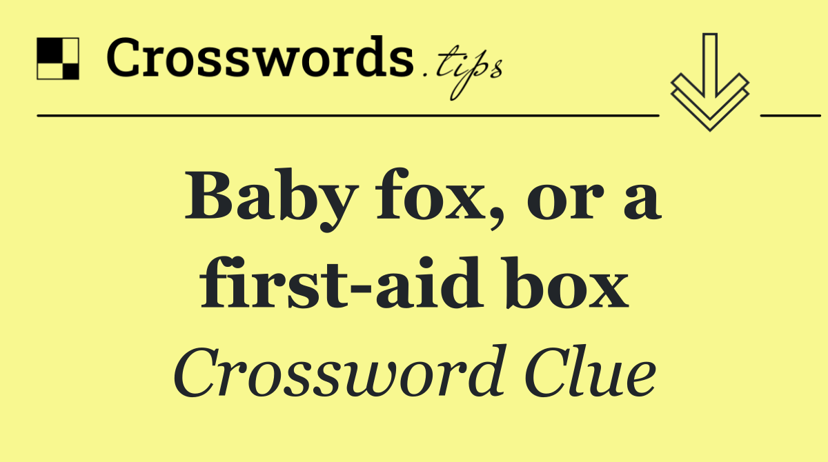 Baby fox, or a first aid box