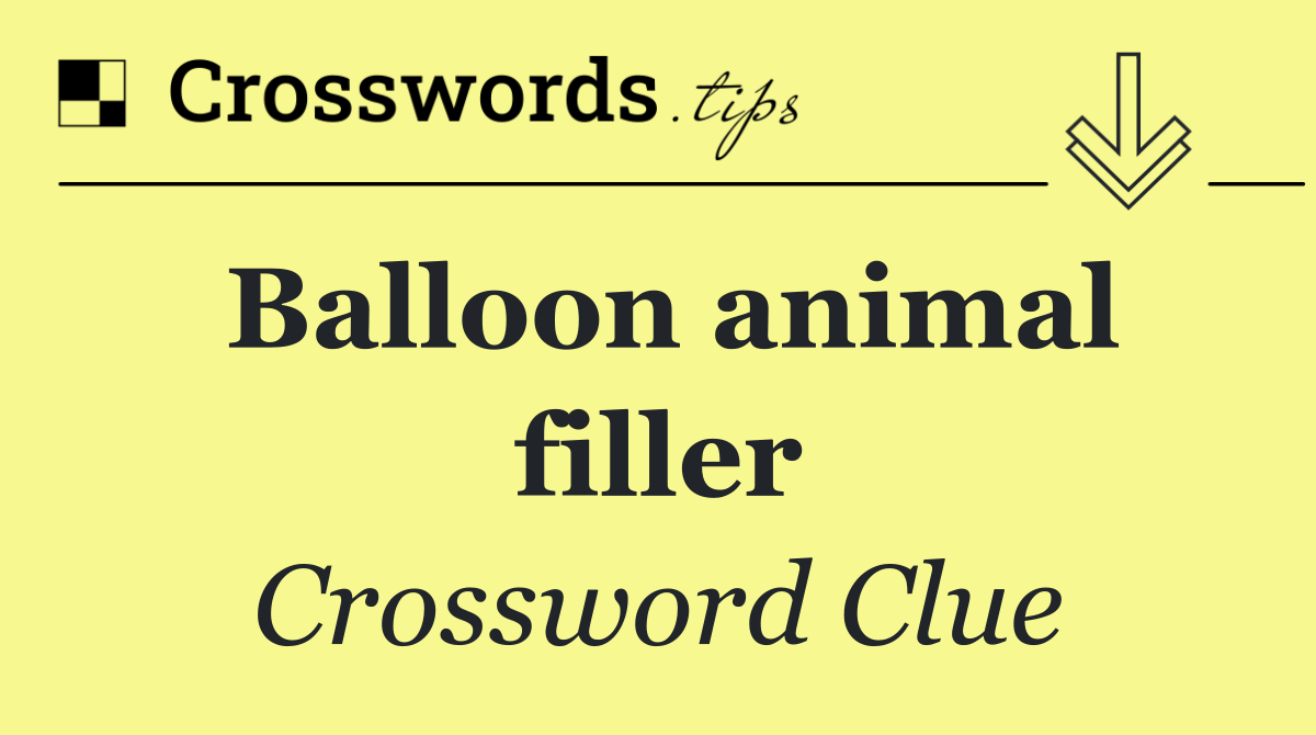 Balloon animal filler