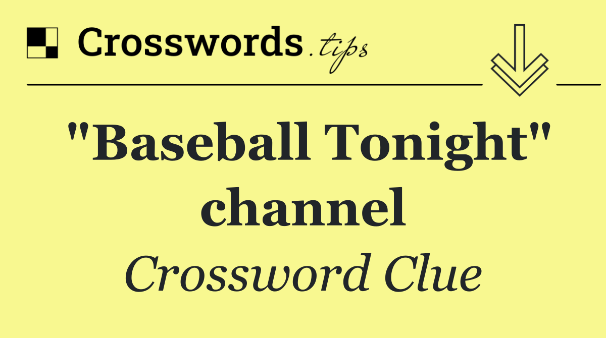 "Baseball Tonight" channel