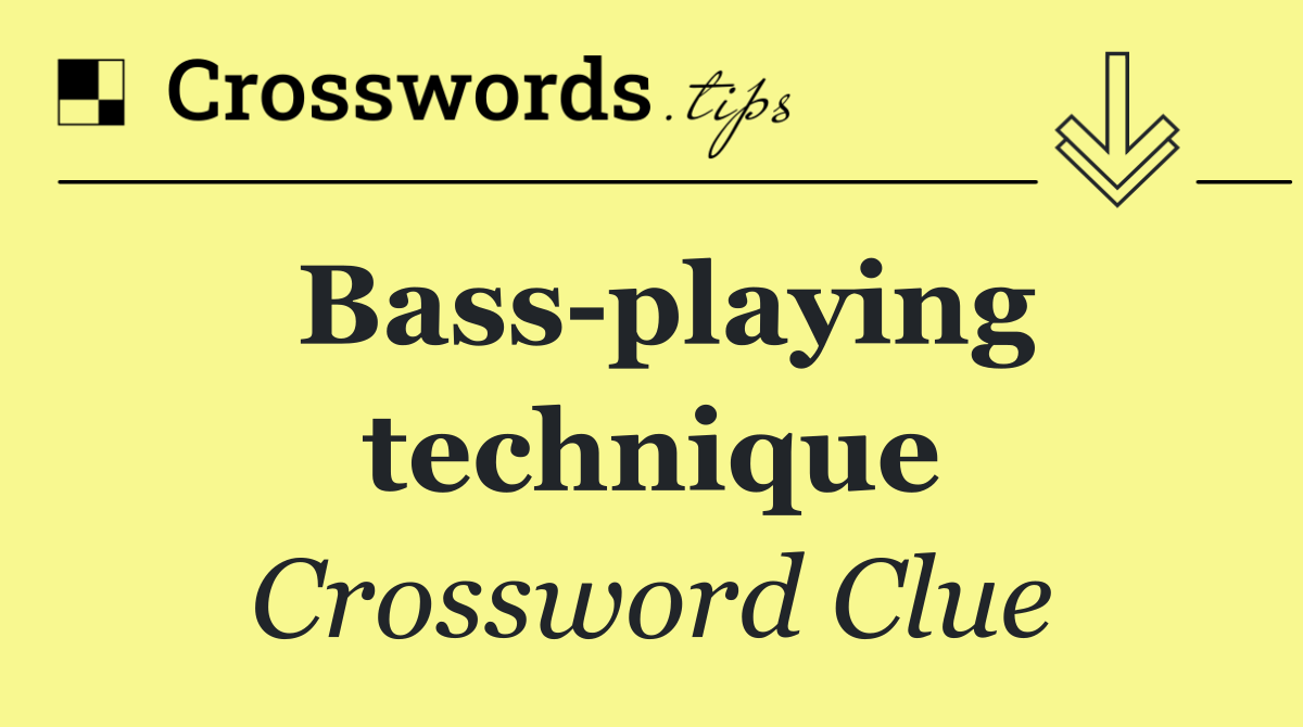 Bass playing technique