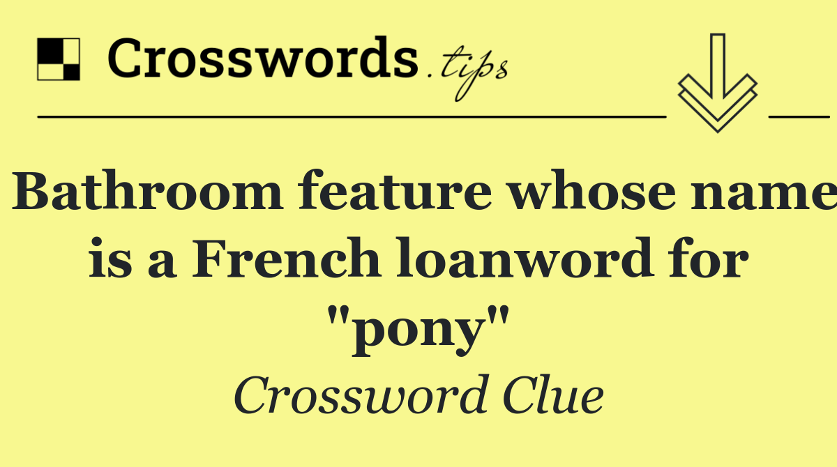 Bathroom feature whose name is a French loanword for "pony"