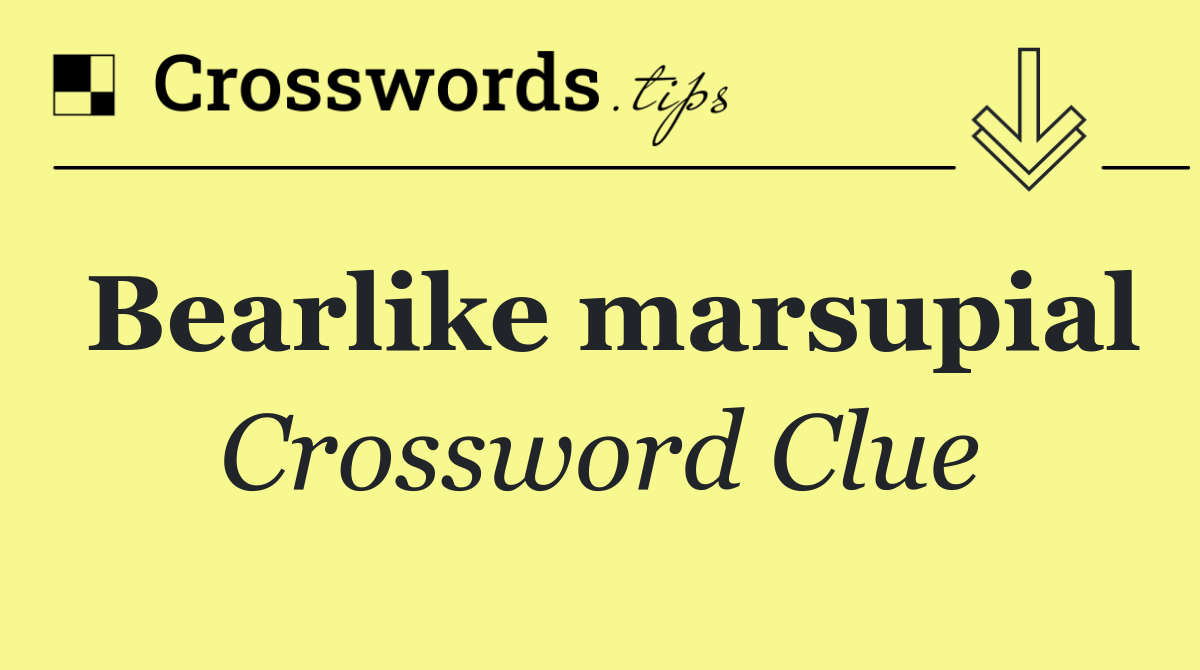 Bearlike marsupial