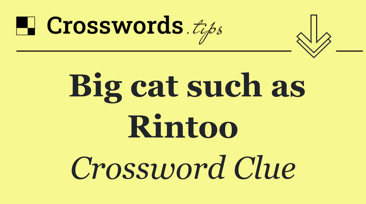 Big cat such as Rintoo