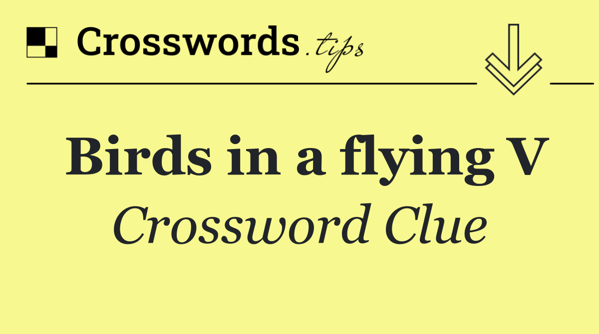 Birds in a flying V