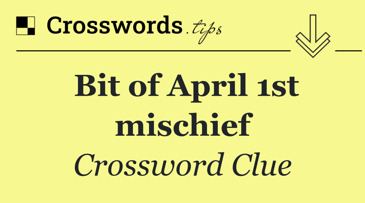 Bit of April 1st mischief