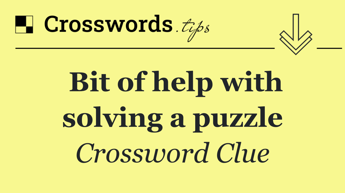 Bit of help with solving a puzzle