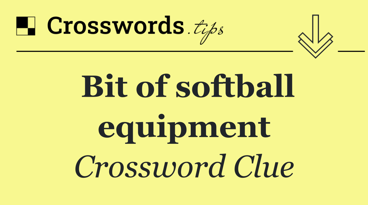Bit of softball equipment