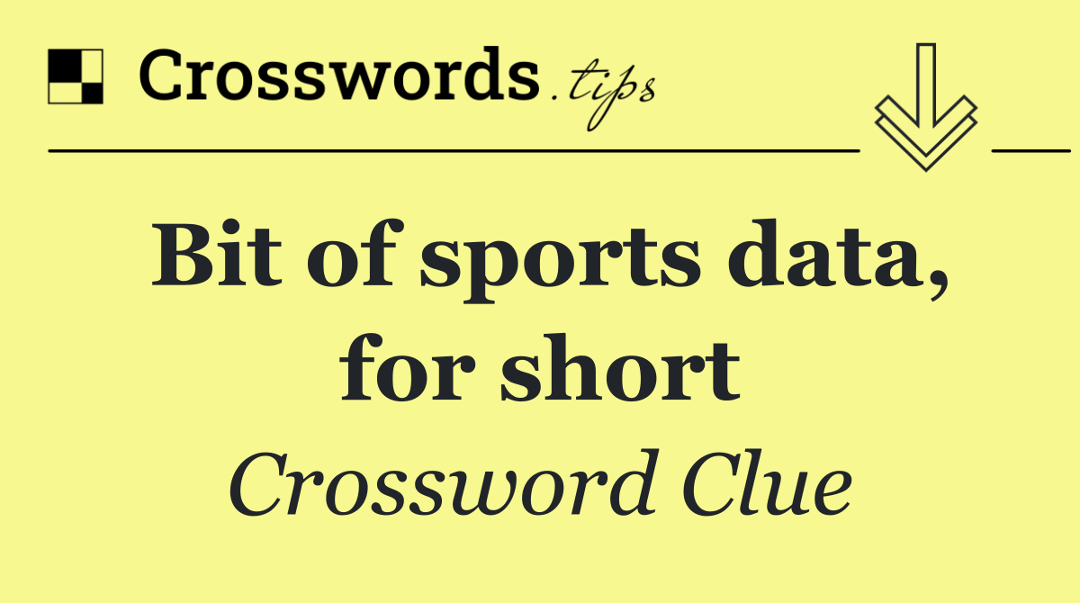 Bit of sports data, for short
