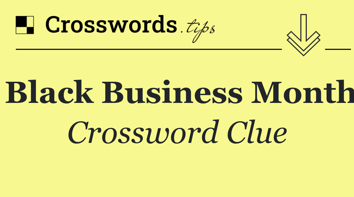 Black Business Month