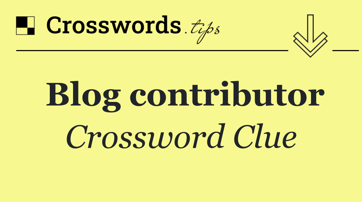 Blog contributor
