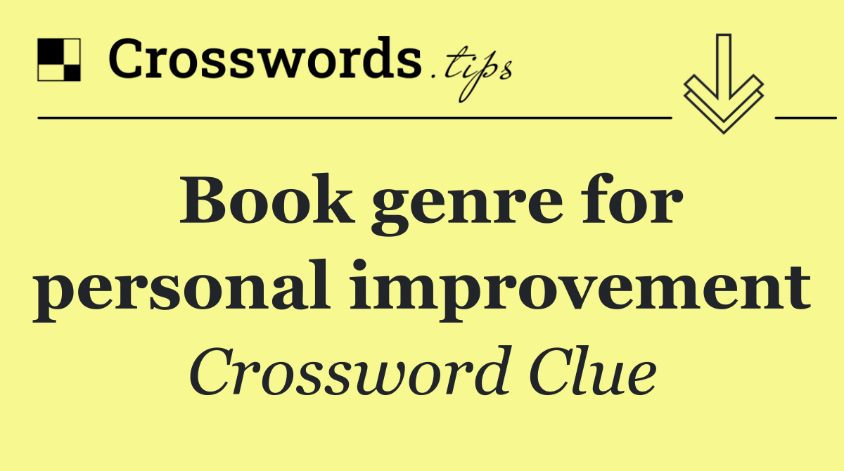 Book genre for personal improvement