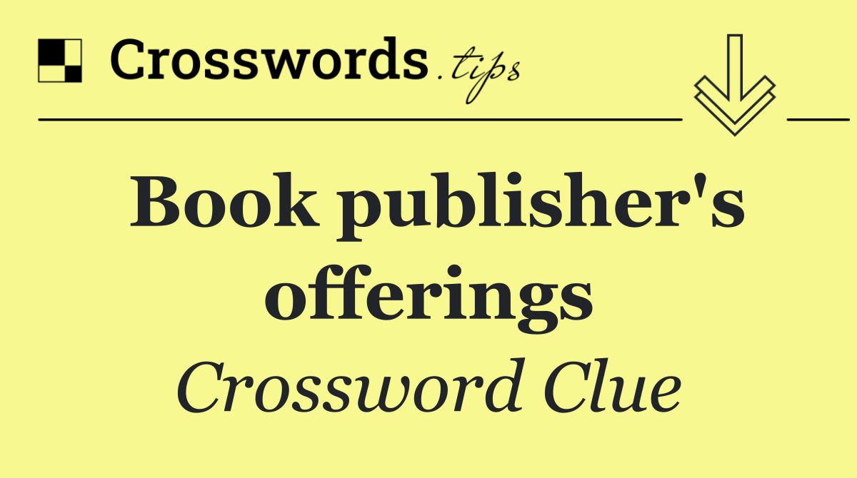 Book publisher's offerings