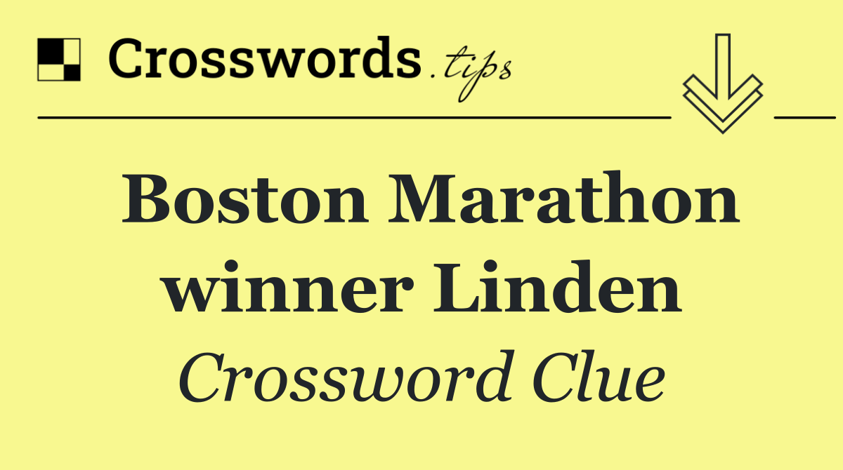 Boston Marathon winner Linden