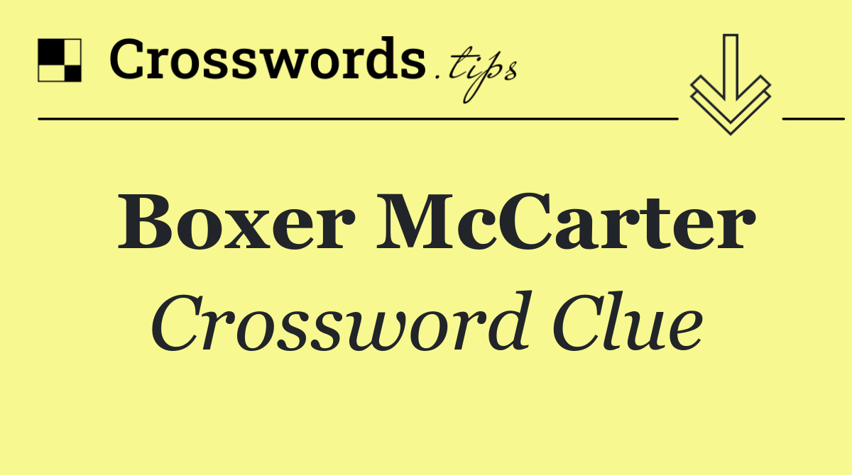 Boxer McCarter