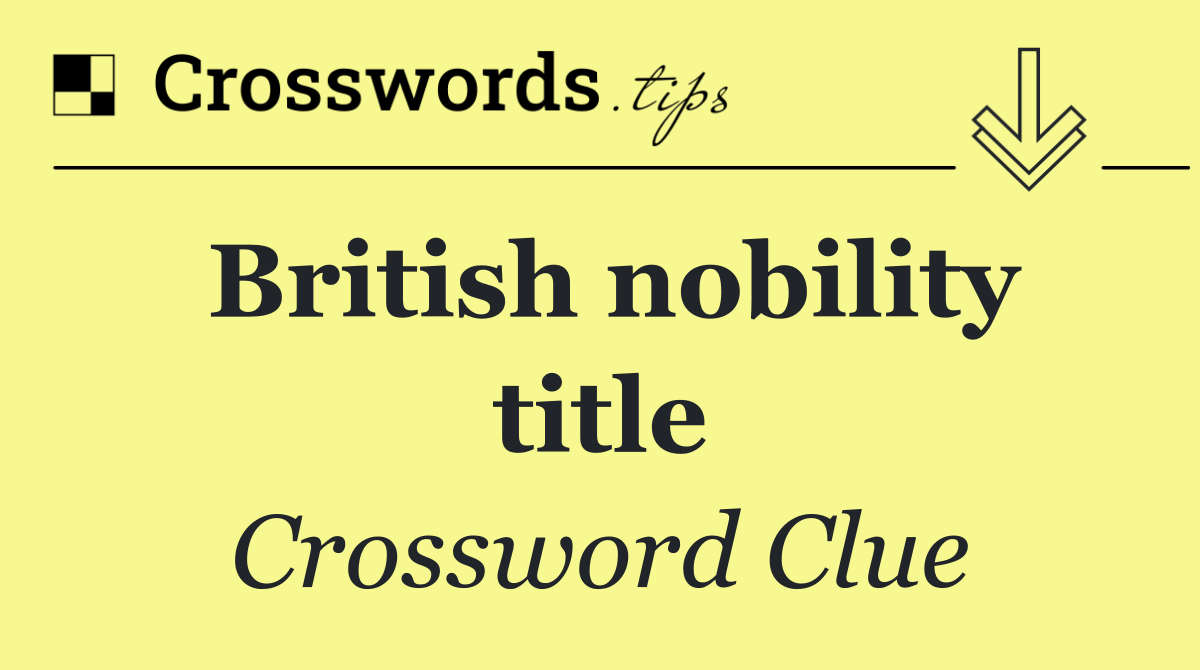 British nobility title
