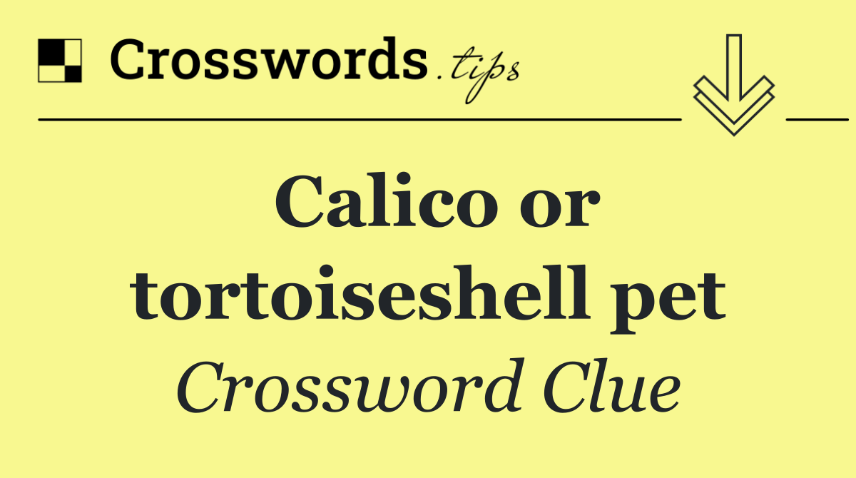 Calico or tortoiseshell pet