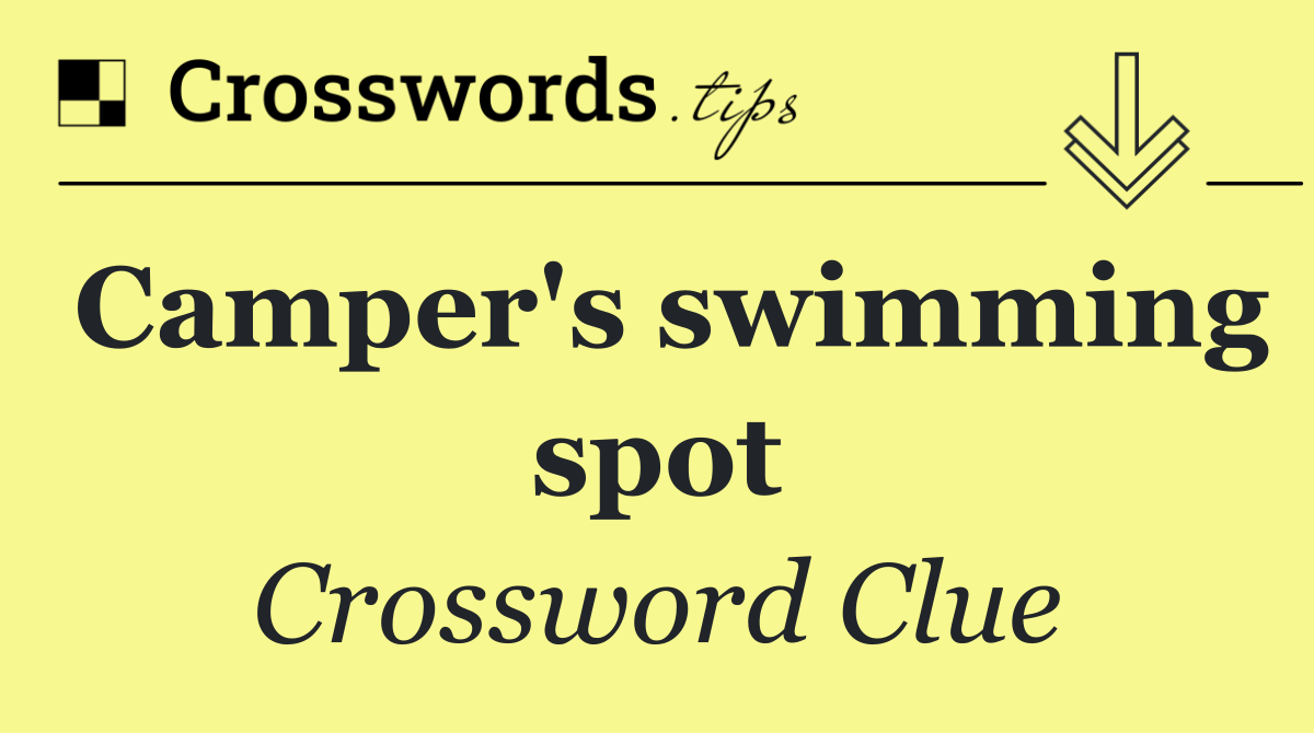 Camper's swimming spot