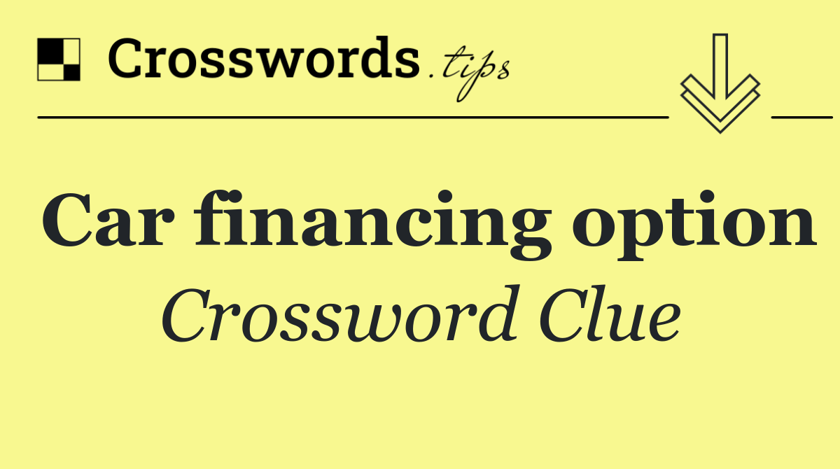 Car financing option