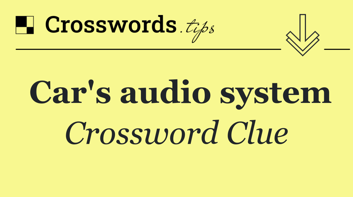 Car's audio system