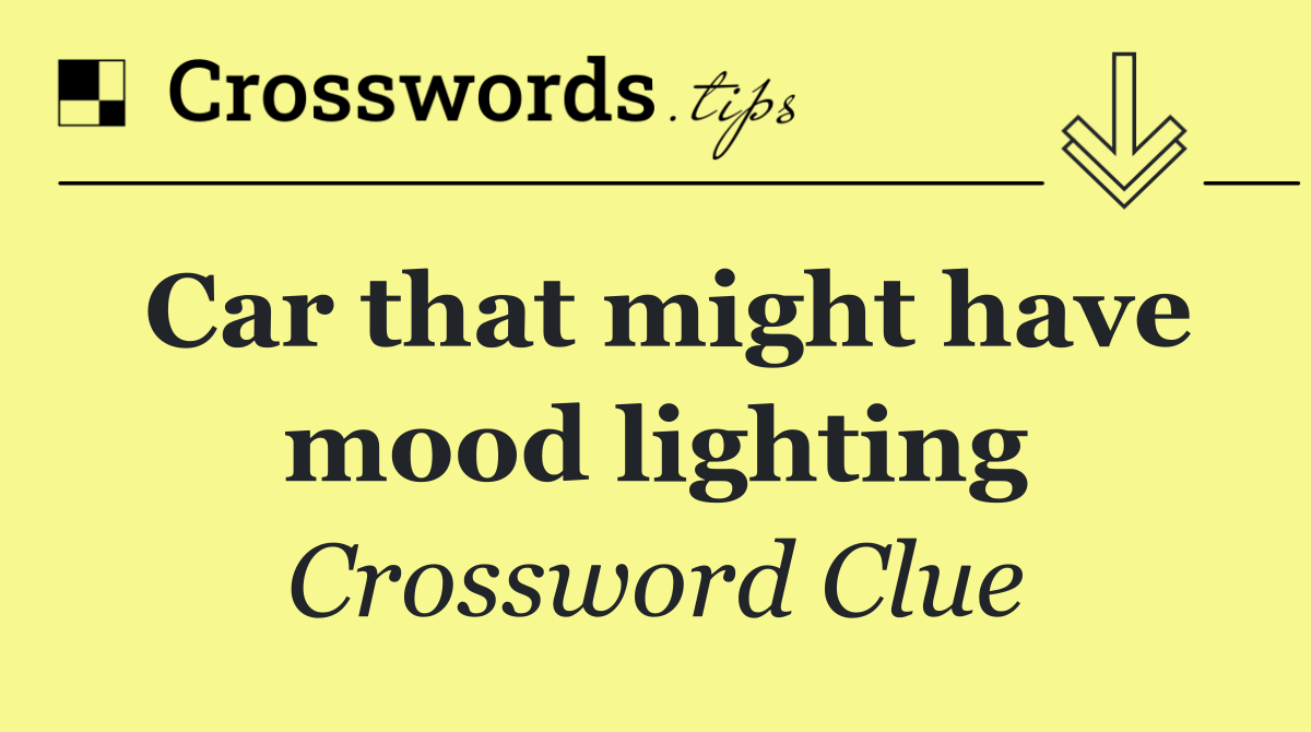 Car that might have mood lighting