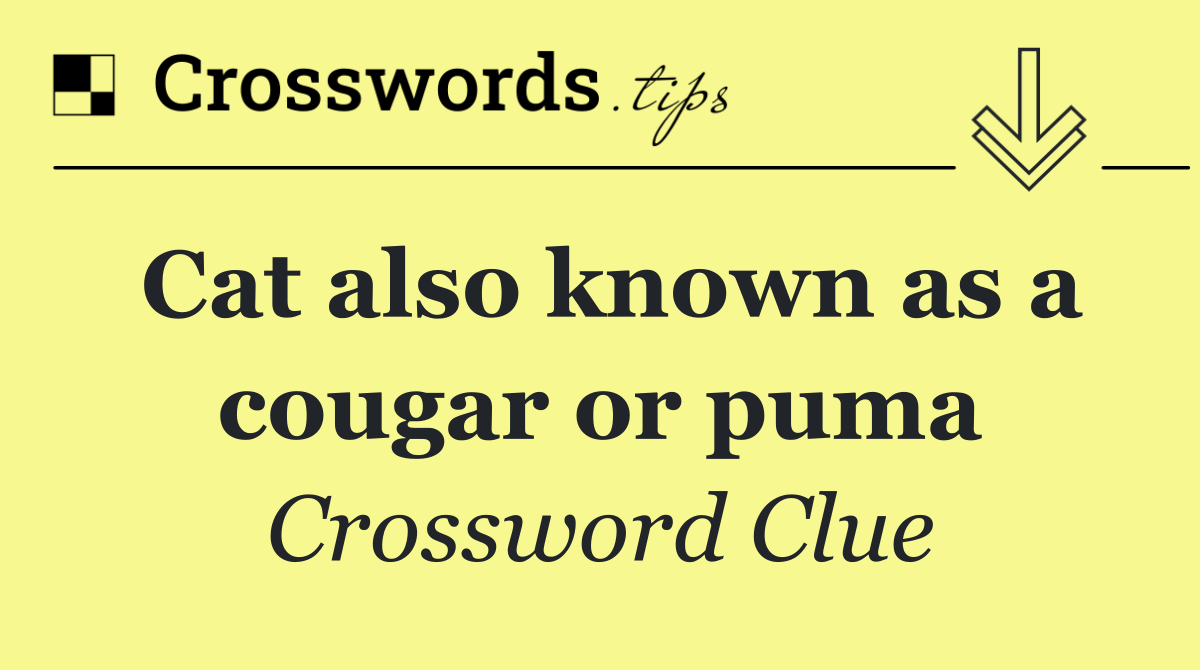Cat also known as a cougar or puma