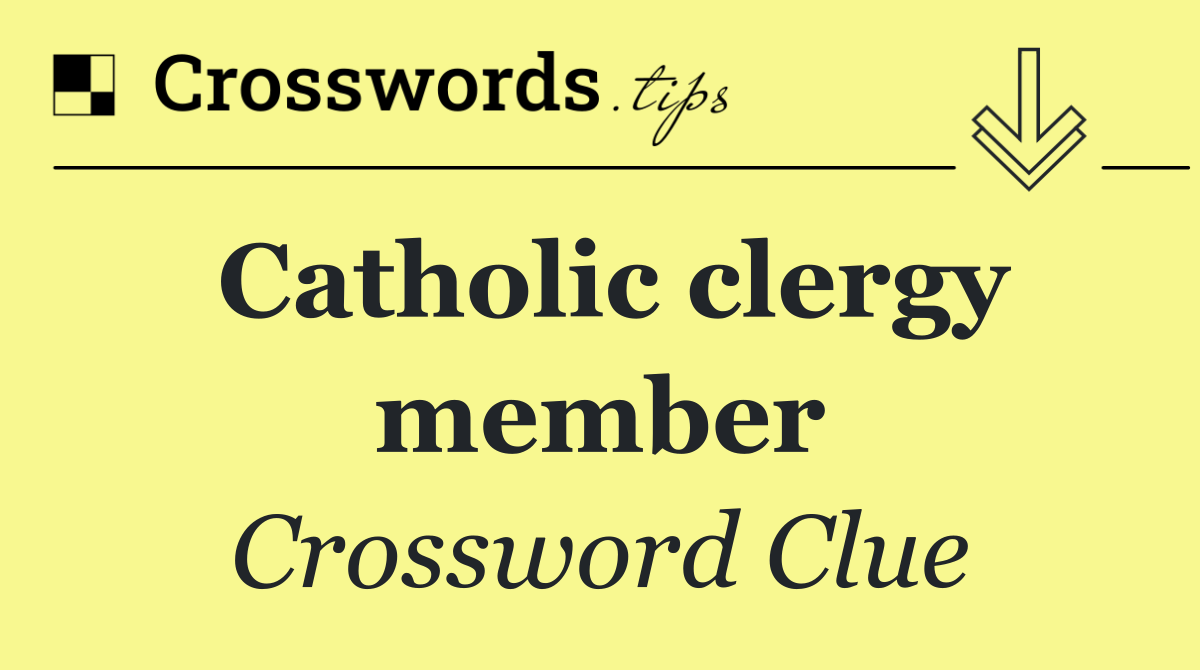 Catholic clergy member