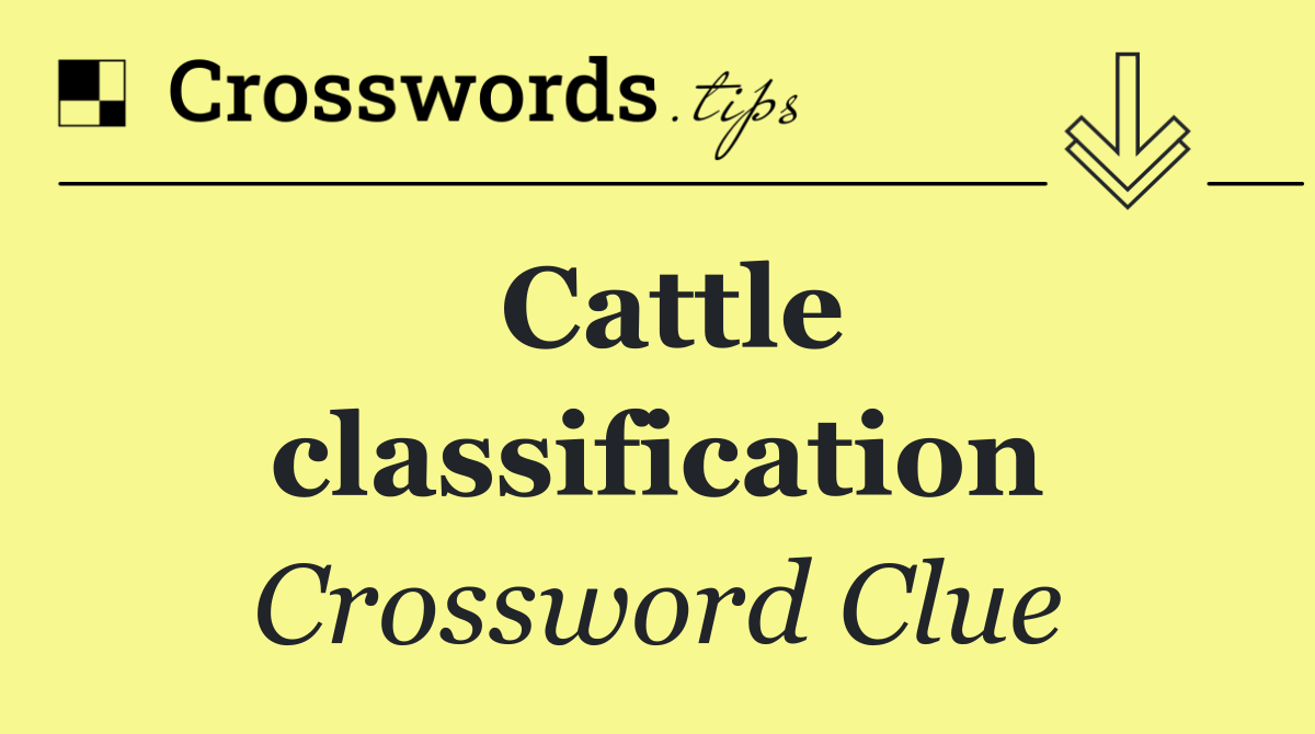 Cattle classification