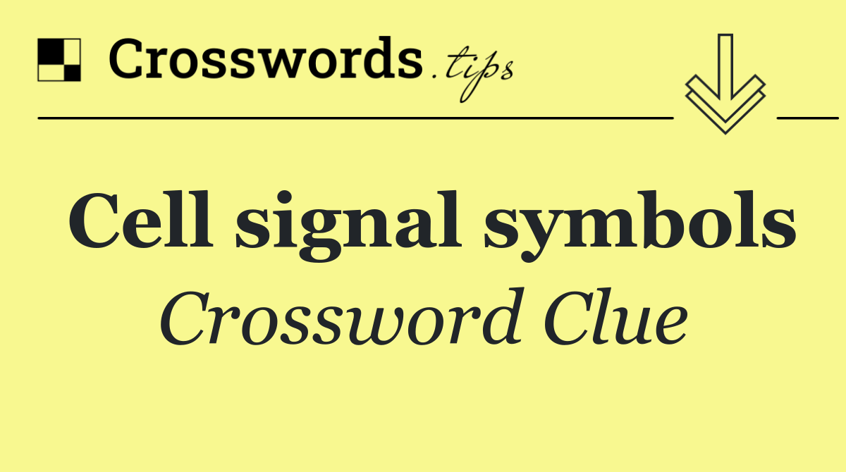 Cell signal symbols