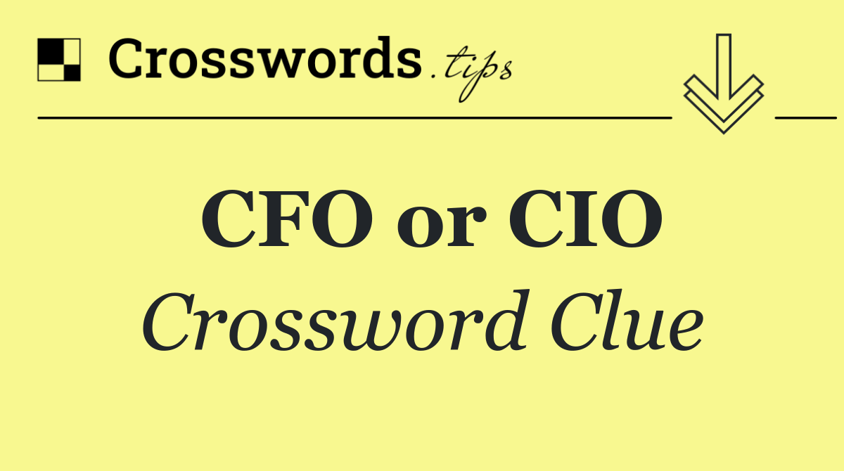 CFO or CIO
