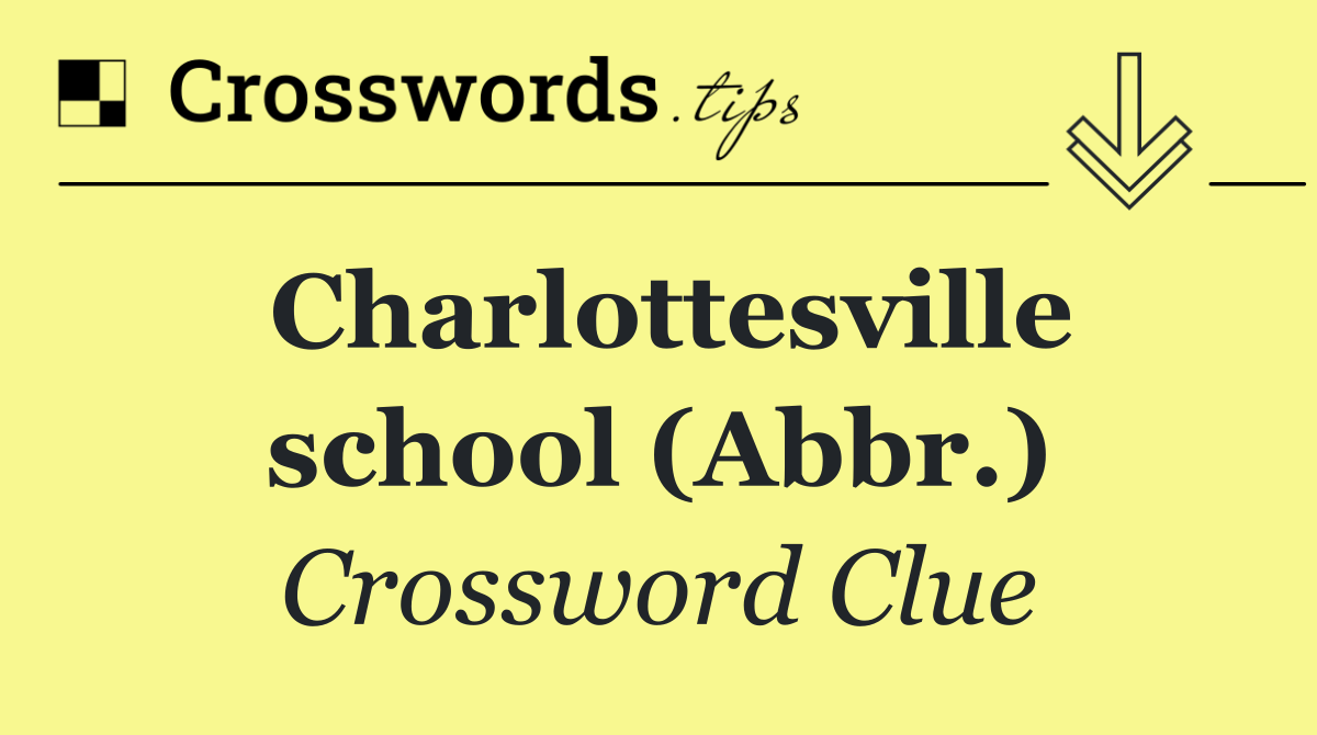 Charlottesville school (Abbr.)