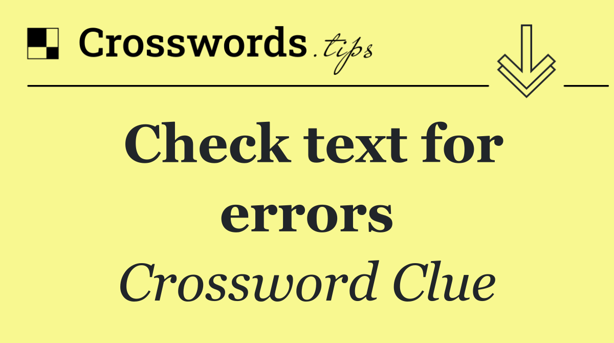 Check text for errors