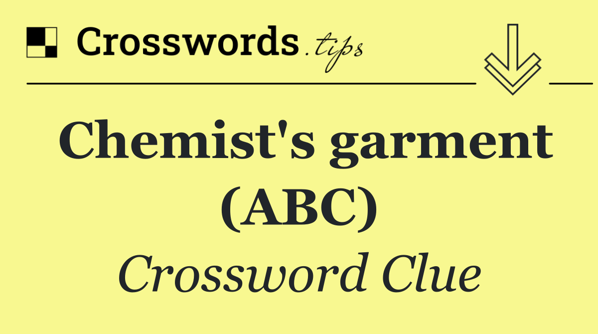 Chemist's garment (ABC)