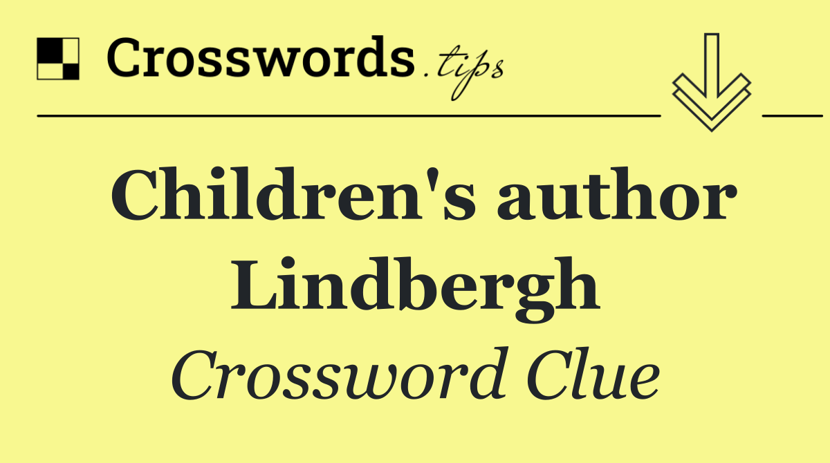 Children's author Lindbergh