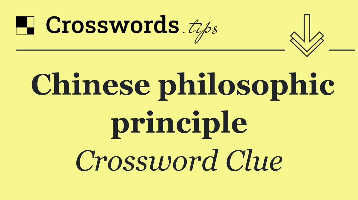 Chinese philosophic principle