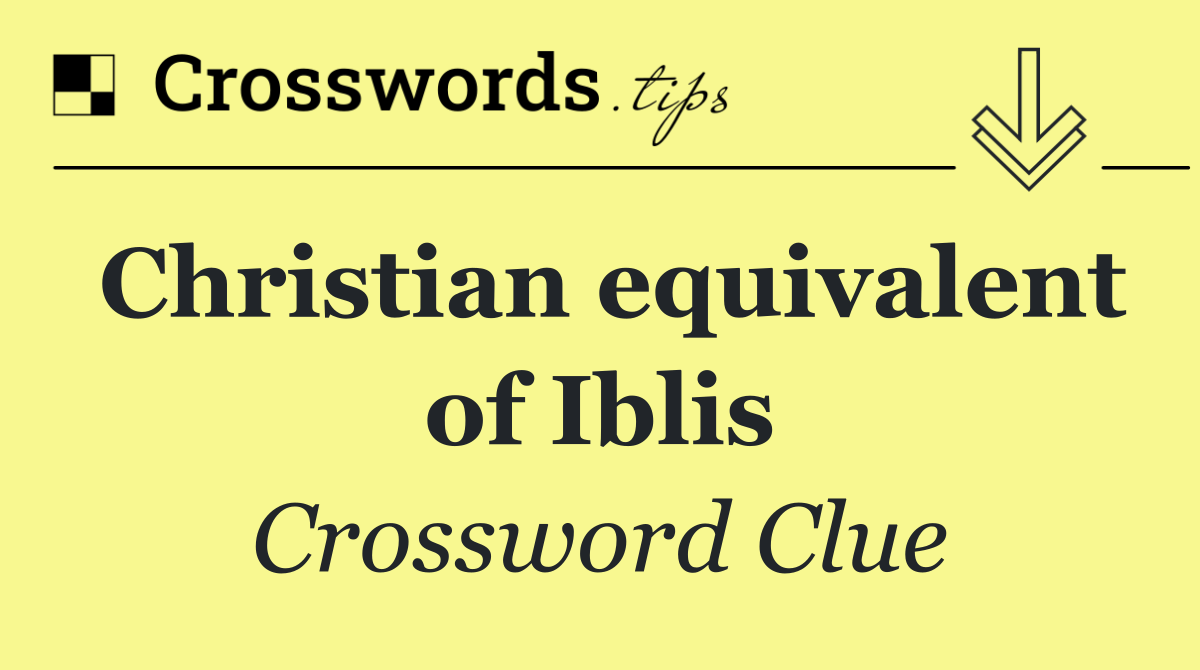 Christian equivalent of Iblis