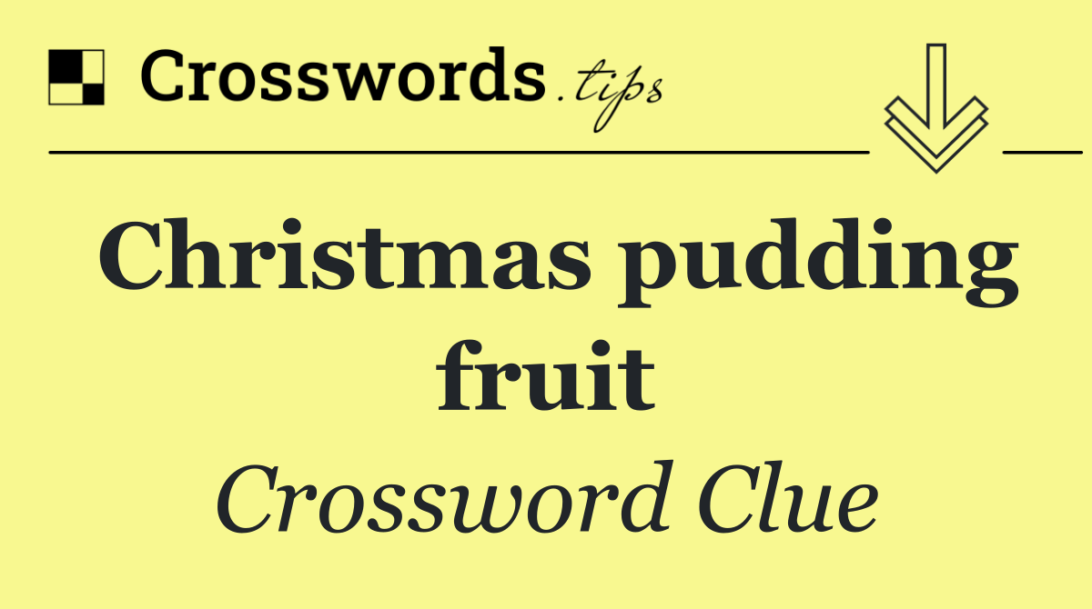 Christmas pudding fruit