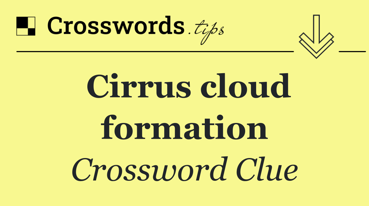 Cirrus cloud formation
