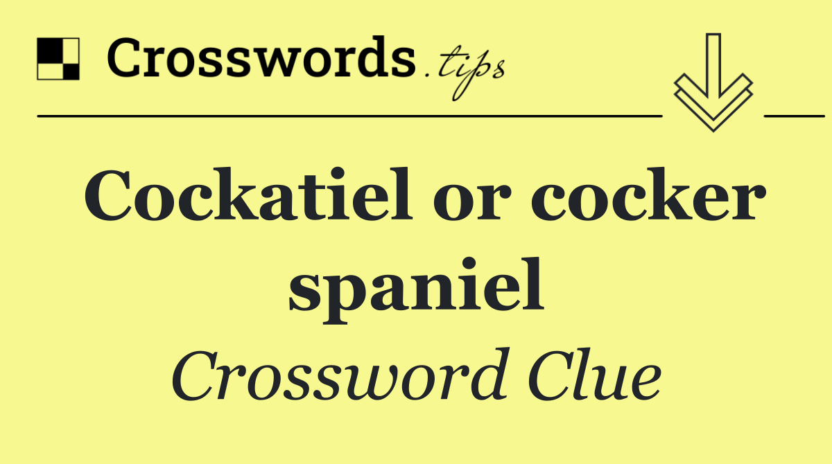 Cockatiel or cocker spaniel