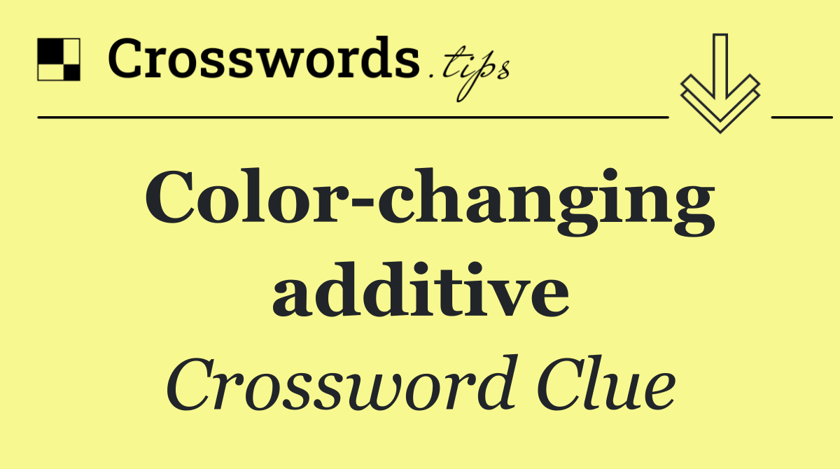Color changing additive