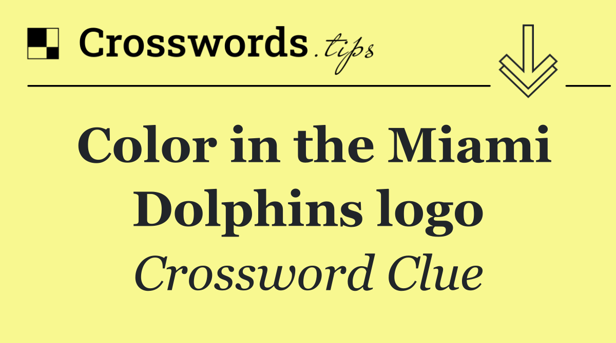 Color in the Miami Dolphins logo