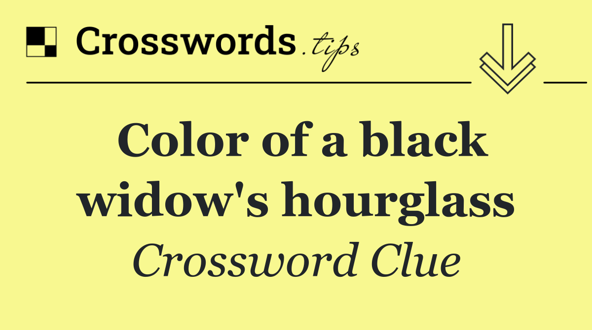 Color of a black widow's hourglass