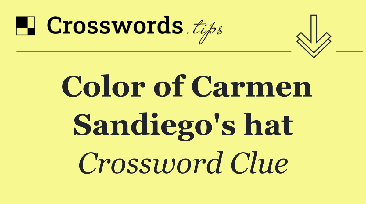 Color of Carmen Sandiego's hat
