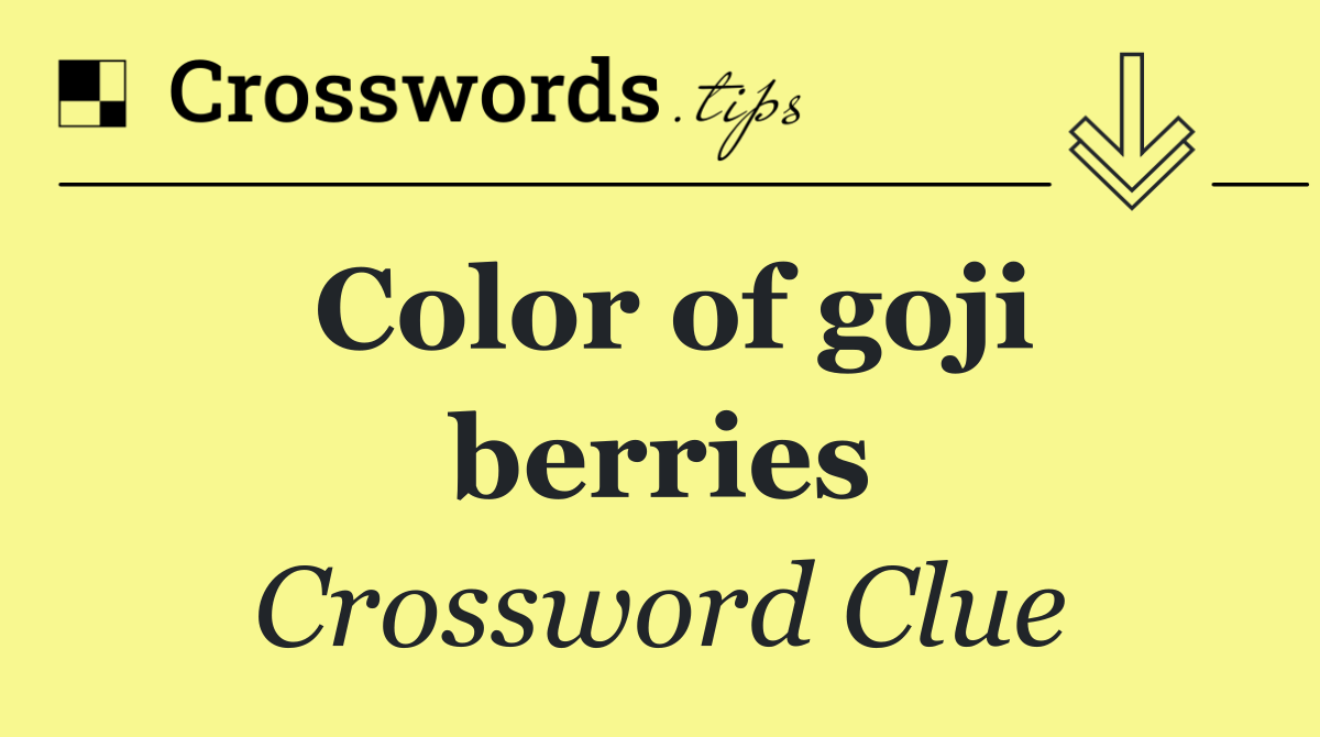 Color of goji berries