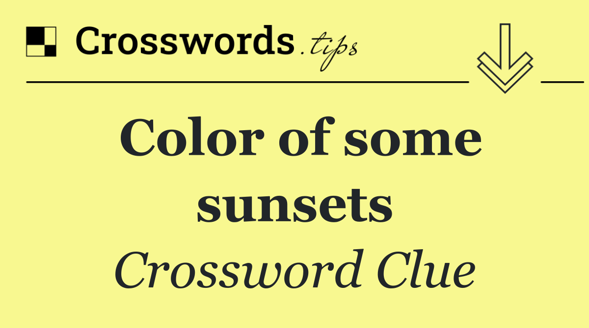 Color of some sunsets